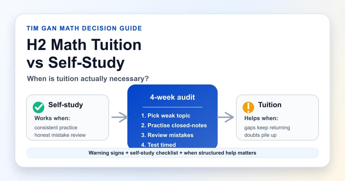 H2 Math tuition versus self-study decision framework for Singapore JC students